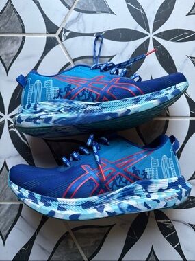 2021 ASICS Boston Marathon Running Blue with Coral Accents